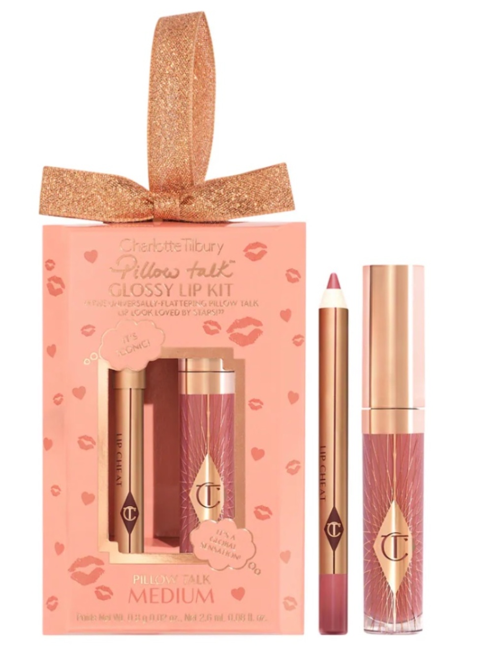 NWT Charlotte Tilbury Mini Pillow Talk Glossy Lip Duo- Medium